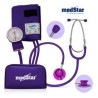 BAUMANOMETRO ANEROIDE KIT MORADO CON ESTETO DOBLE CAMPANA – SLI-HS-50B-F color morado