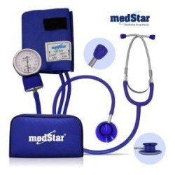 BAUMANOMETRO ANEROIDE KIT MORADO CON ESTETO DOBLE CAMPANA – SLI-HS-50B-F color azul