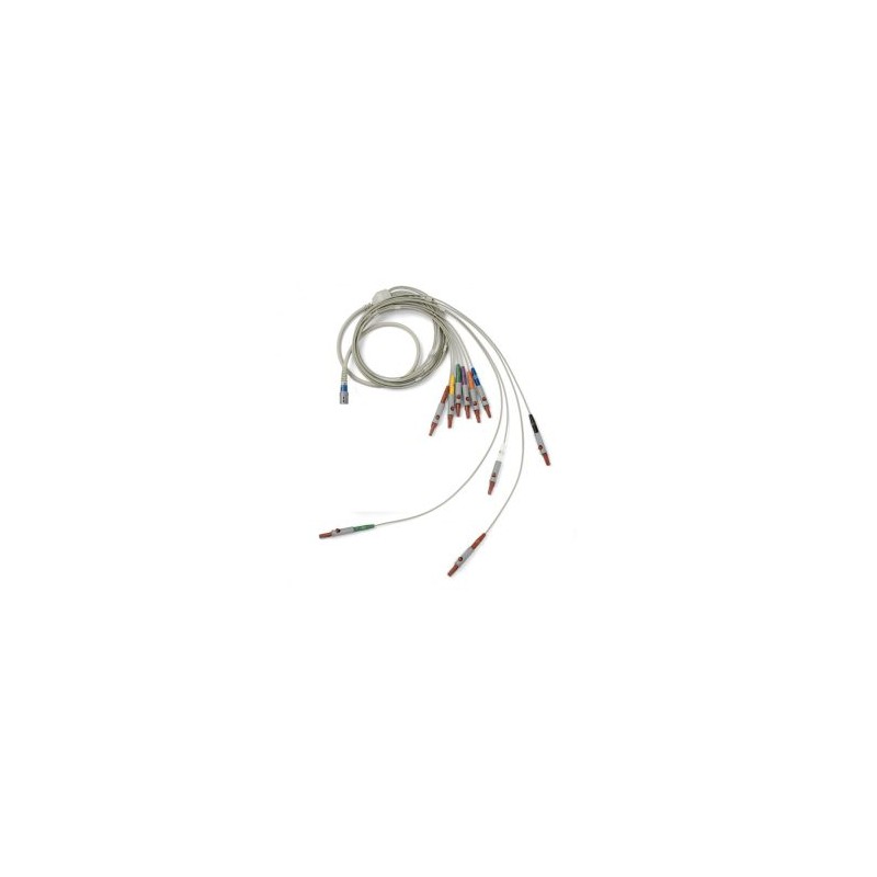 CABLE DE PACIENTE 10 PUNTAS TIPO BANANA PARA ECG EN REPOSO (SE-PRO-600) – WARE-PC-AHA-BAN
