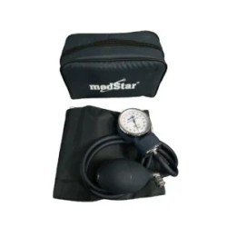 ESFIGMOMANOMETRO ANEROIDE MEDSTAR KIT CON ESTETOSCOPIO DE UNA CAMPANA FULL -SLI-HS-50A-F color negro