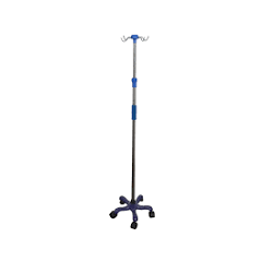 PORTA SUEROS CON 5 RUEDAS BASE DE ACERO CROMADO – SPC2001 S