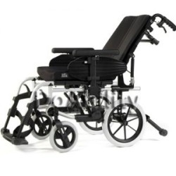 SILLA DE RUEDAS DE ALUMINIO RECLINABLE 40.5 CM GRIS MOD. BASIX